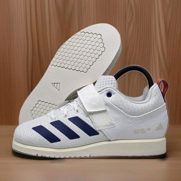 New Adidas Powerlift 5 Weightlifting Shoes Men Size 8.5 White Blue Orange JP9878 main image 10